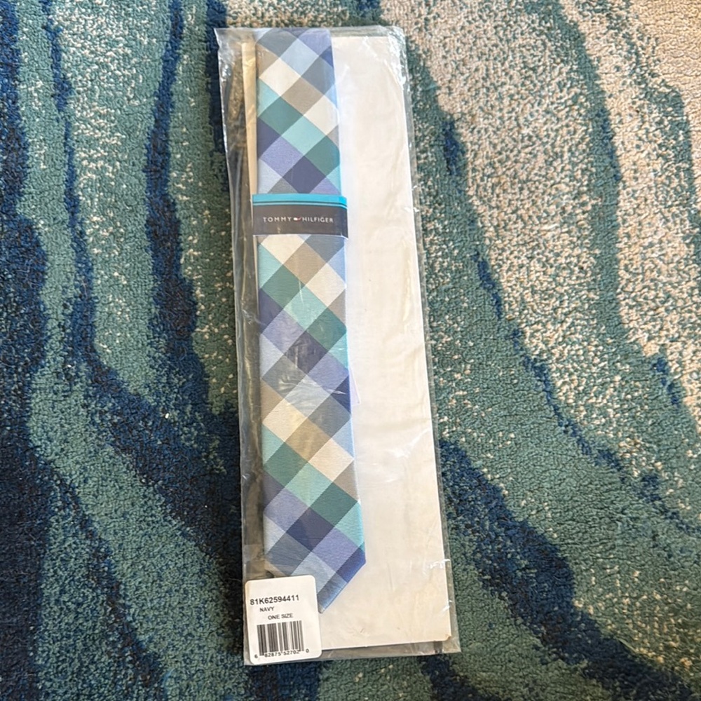 New, Boys Tommy Hilfiger Blue Plaid Tie